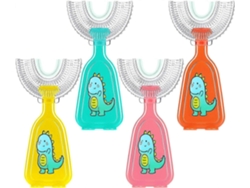 Juego de 4 cepillos de dientes infantiles en forma de U para entrenamiento manual, cepillo de dientes blanqueador con masaje, GOKOCO