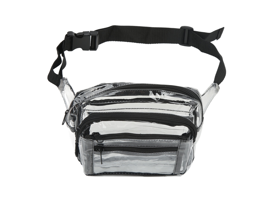HYMNORA Bolsa de Cintura Transparente PVC Impermeable con Cremallera Gran Capacidad para Viaje Deporte