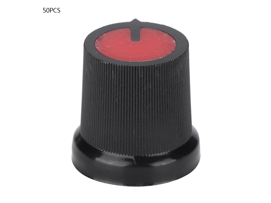 50 Tapas Para Perillas Giratorias De 15x17 Mm Para Potenciómetro Wh148 Con Rosca De 6 Mm (rojas)
