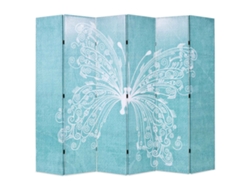 Biombo VIDAXL Azul Tela (228x170 cm)