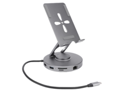 Docking Station Rotação 360° 10 Em 1 Suporte Para Tablet De Expansão Usb C Multifuncional Material De Liga De Alumínio