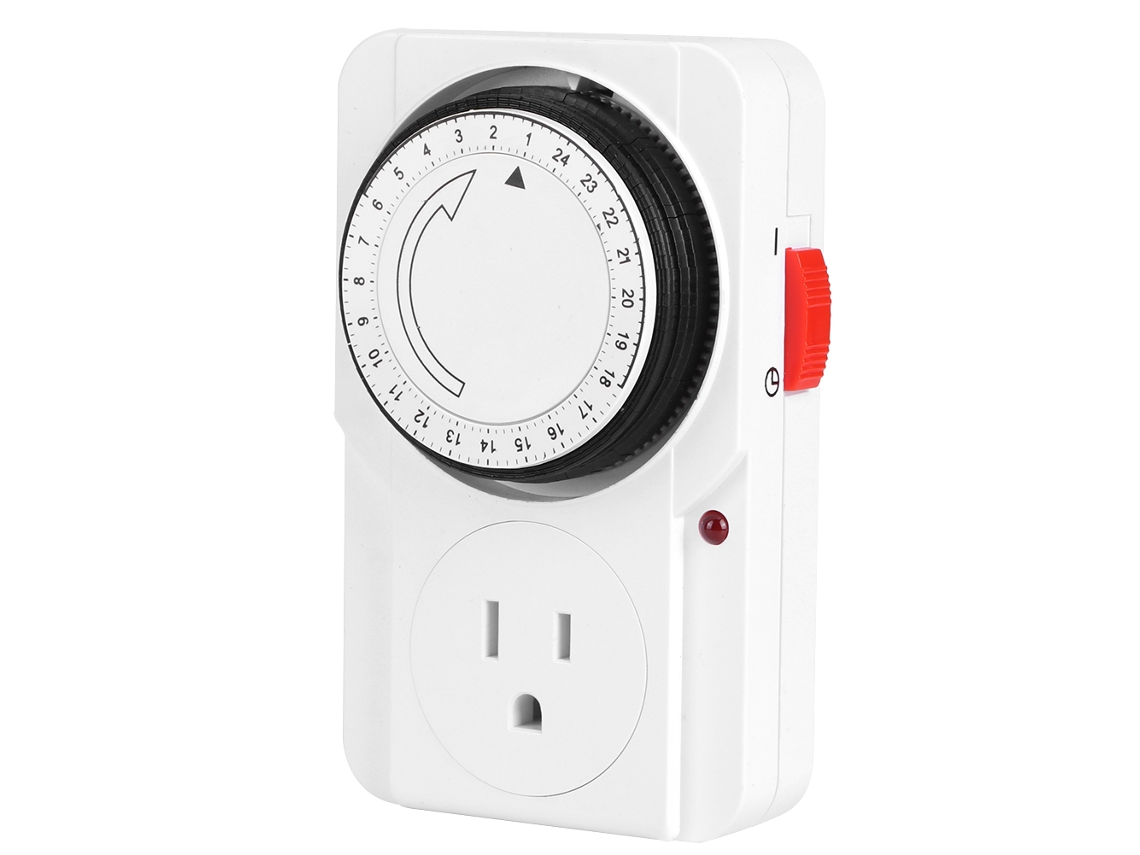 Enchufe Con Temporizador Mecánico De 24 Horas. Control De Temporizador Seguro Y Económico Para Electrodomésticos.