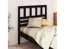 Cabecero De Cama Madera Maciza De Pino Negro 96x4x100 Cm