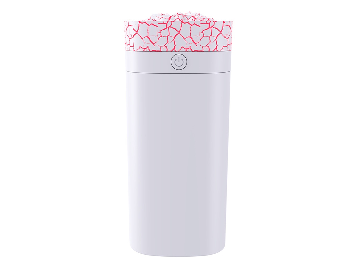 Humidificador Volcánico Branco Recargable Bajo Ruido 7,6x7,6x17 Cm P/ Mesa Inverno