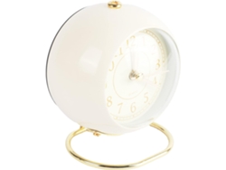 Reloj despertador analógico silencioso, sin tic-tac, de metal, a pilas. Kofihety (beige)