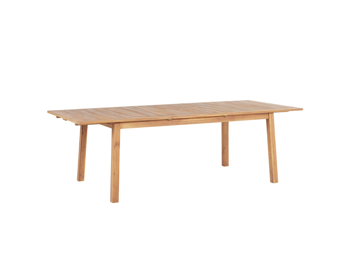 Mesa de jardín BELIANI Cesana de Madera de acacia Madera clara 100x240x75