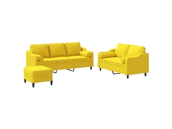 Maison Exclusive - Juego De Sofás Con Cojines 3 Piezas Tela Amarillo Claro