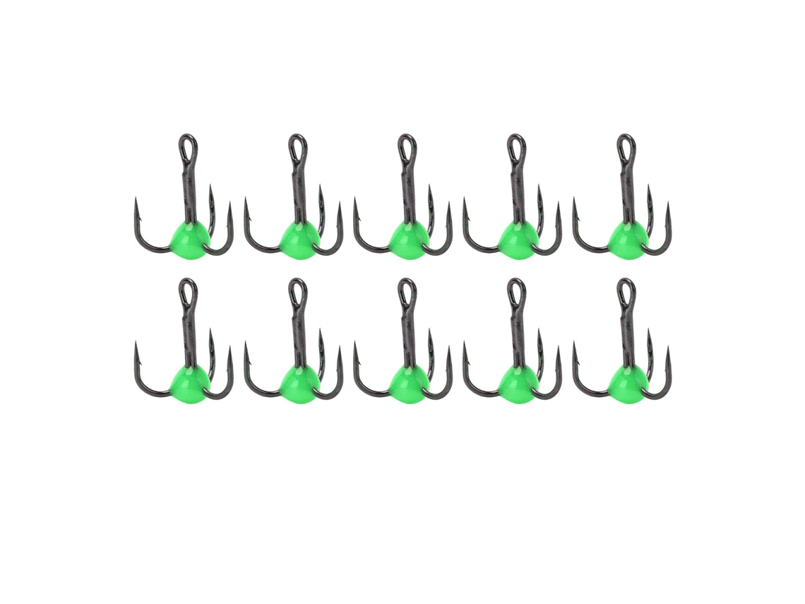 10 Anzuelos De Tres Puntas De Acero De Alto Carbono, Tamaño 10, Afilados, Para Señuelos De Lubina, Trucha Y Carpa.