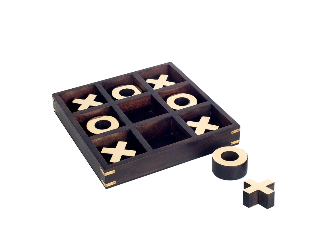 Tres en raya grande de madera para regalo - Juego clásico de estrategia y diversión BY SIGRIS