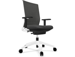 Silla de Escritorio Operativa ACTIU Stay Serie 30 Negro y Blanco Mecanismo Syncro (Brazos ajustables - Tejido)