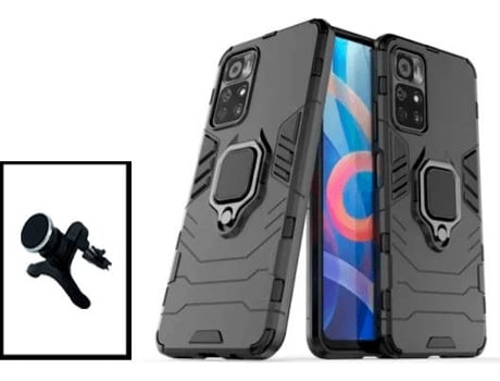 Kit Carcasa + Soporte Xiaomi Poco M4 Pro 5G GIFT4ME Negro