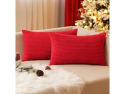 Capa De Almofada De Cordeiro, 30x50 Cm – Rojo
