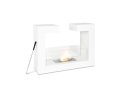 Biochimenea de pie de diseño contemporáneo Tete a tête Blanco 2 kW/h