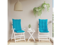Cojines para silla con respaldo alto, 2 unidades, tela Oxford turquesa, Dkd Home Decor