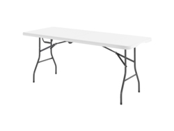 Mesa Plegable De Camping, De Metal Y Plástico, Estilo Picnic, Blanca.