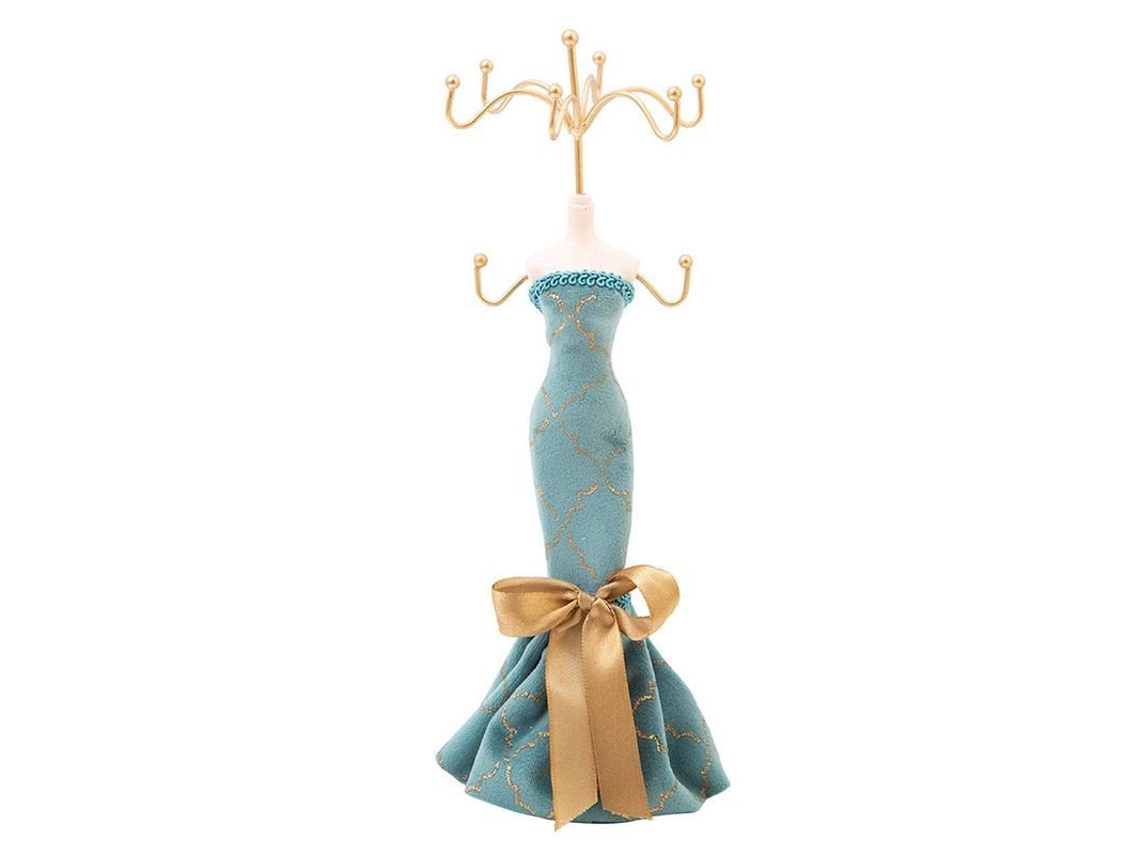 Organizador De Joyería Colgante Y De Mesa Con Base, Soporte Para Collares Y Pendientes Azul