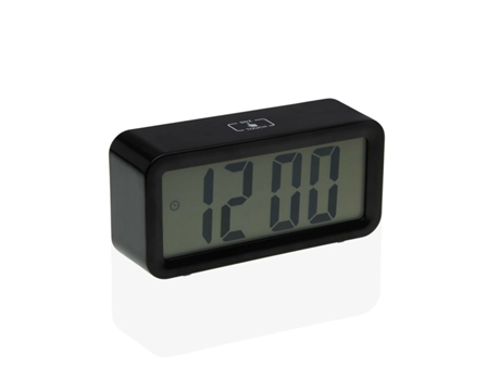 Reloj-Despertador VERSA Negro Metal 3,9 x 6,5 x 13,4 cm