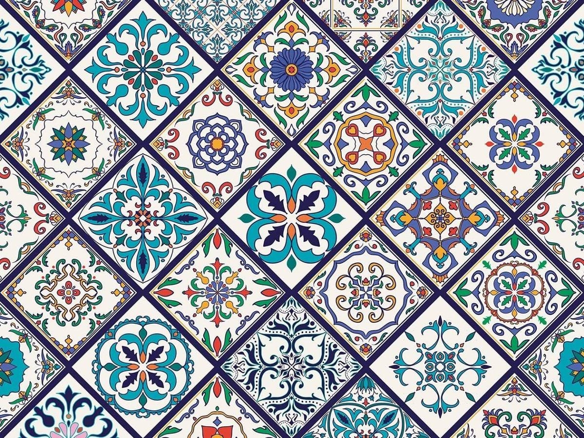 Alfombra OEDIM Cartabon Azul (Multicolor - 95x165cm - PVC)