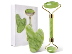 Juego de herramientas faciales Gua Sha y rodillo de jade para el cuidado de la piel. Reduce la hinchazón y mejora las arrugas. Herramienta Guasha para Yizhood.