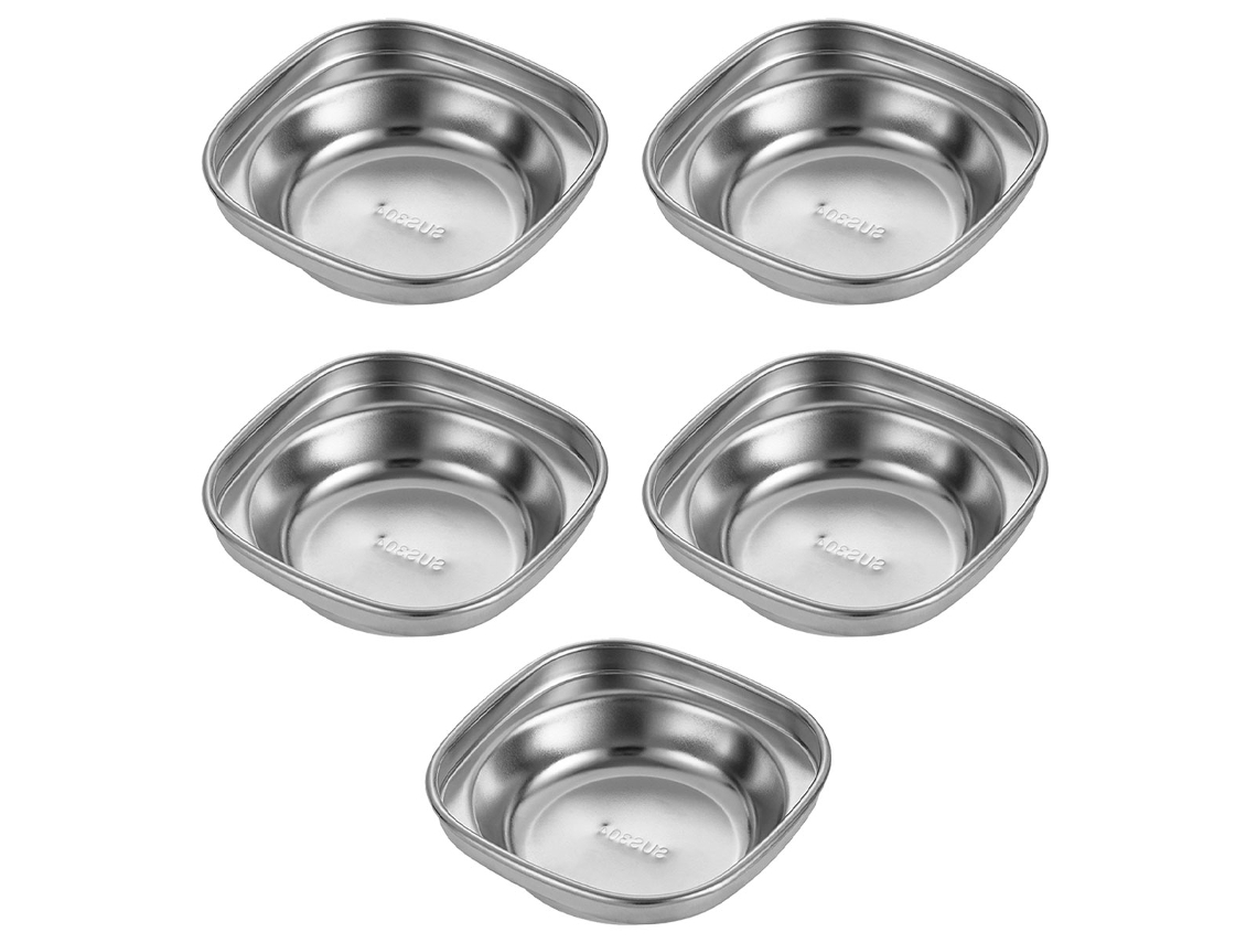 Juego de 5 platos laterales de acero inoxidable, 8,2 cm MEOIRUERY