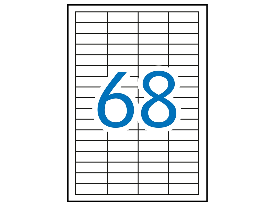 Etiquetas Adhesivas Removibles A4 Recta 100 Hojas APLI (Blanco - 48,5 X 16,9 mm)