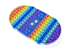 Juguete Antiestrés De Burbujas Grandes, Juguete Sensorial De Silicona Con Forma De Tablero De Ajedrez Arcoíris Para Niños Y Adultos.