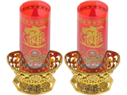 Juego De 2 Velas Led Sin Llama, Lámpara De Vela De Plástico Tradicional China, Para
