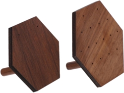 Soporte Pendientes Madera Natural Panel Hexagonal Perforado 2 Piezas Organizador Joyas Compacto 8 4 7 1 0 5