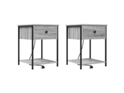 Maison Exclusive - Armario De Noche Con Cajón 2 Pcs Gris Sonoma 42 X 41 X 56 Cm