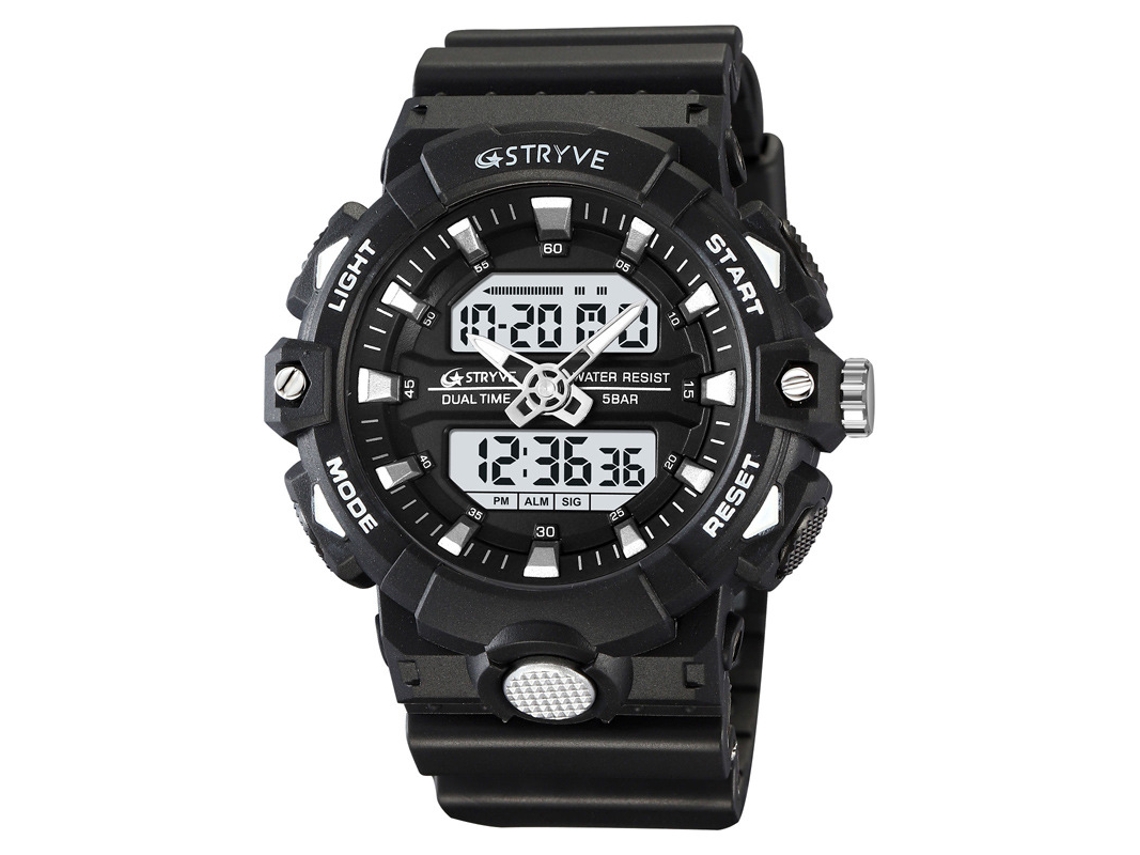 Reloj Deportivo De Moda Para Hombre (negro), Resistente Al Agua, Con Doble Pantalla, Luz Luminosa Y Cronógrafo Electrónico Multifunción.