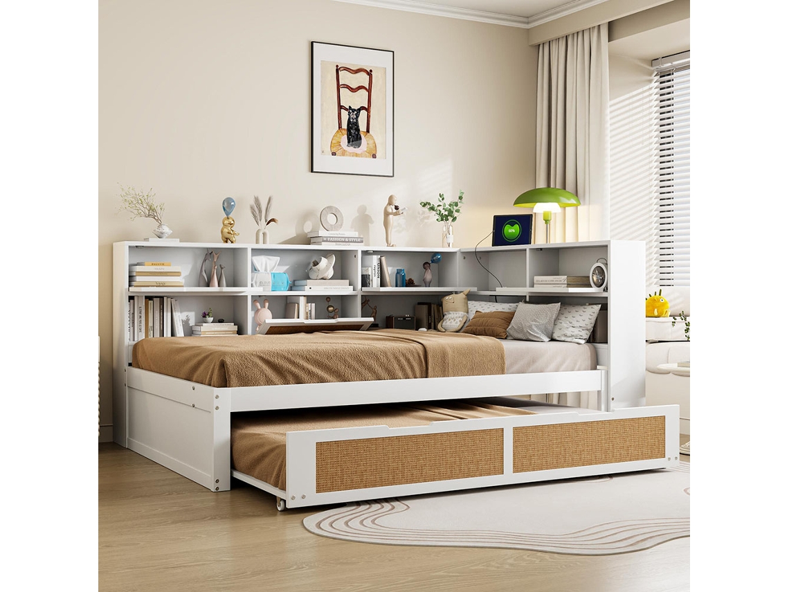Sofá Cama Individual Cajon Gutent Madera Blanco (140x200)