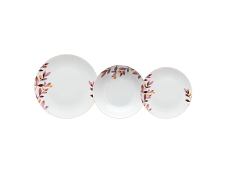 Vajilla 18 Piezas Hojas Porcelana 1 cm