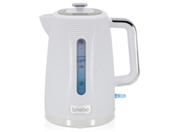 Jarra eléctrica Elegance de 1,7 l sin BPA, base de 360°, Briebe, controlador Strix, apagado automático, Kt1168wht, color blanco