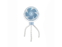 Mini ventilador recargable con patas flexibles de silicona y luces LED