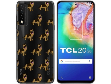 Carcasa TCL 20 5G TUMUNDOSMARTPHONE Dibujos Transparente Perros 09 Multicolor