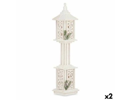 Farola Blanco Madera Plástico 19 x 80 x 19 cm (2 Un)