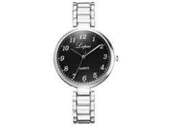 Reloj De Pulsera De Cuarzo Para Mujer Con Correa Sencilla De Aleación, Estilo Casual Y Moderno, Lvpai Plata Negro