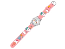 Reloj infantil con correa de plástico y estampado de unicornio rosa GOKOCO