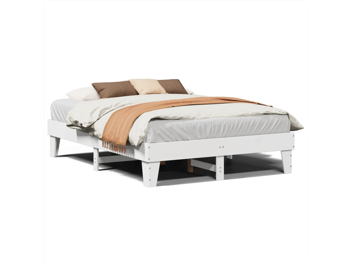 Maison Exclusive - Estructura De Cama Sin Colchón Madera De Pino Blanca 140x200 Cm