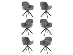Sillas De Comedor Goeurvant 1370(pack De 6, Gris Oscuro, Terciopelo)