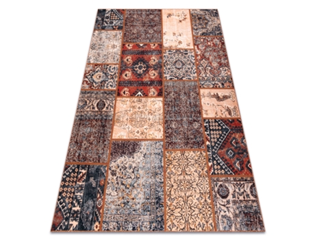Antika Alfombra Ancient Rust, Patchwork Moderno, Griego Lavable - Terracota (120 x 170 cm)