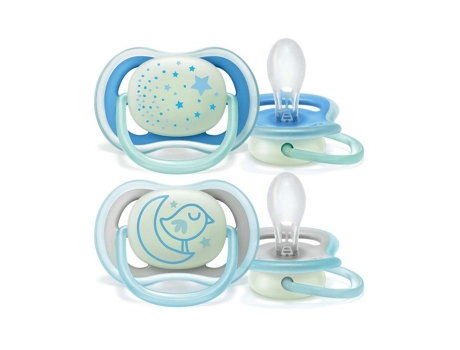 Pack 2 Chupetes PHILIPS AVENT 6-18m Ultra Air Night time Chico