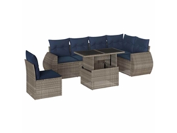Maison Exclusive - Conjunto De Sofá De Jardín De 7 Piezas Con Cojines, Poliratán Gris