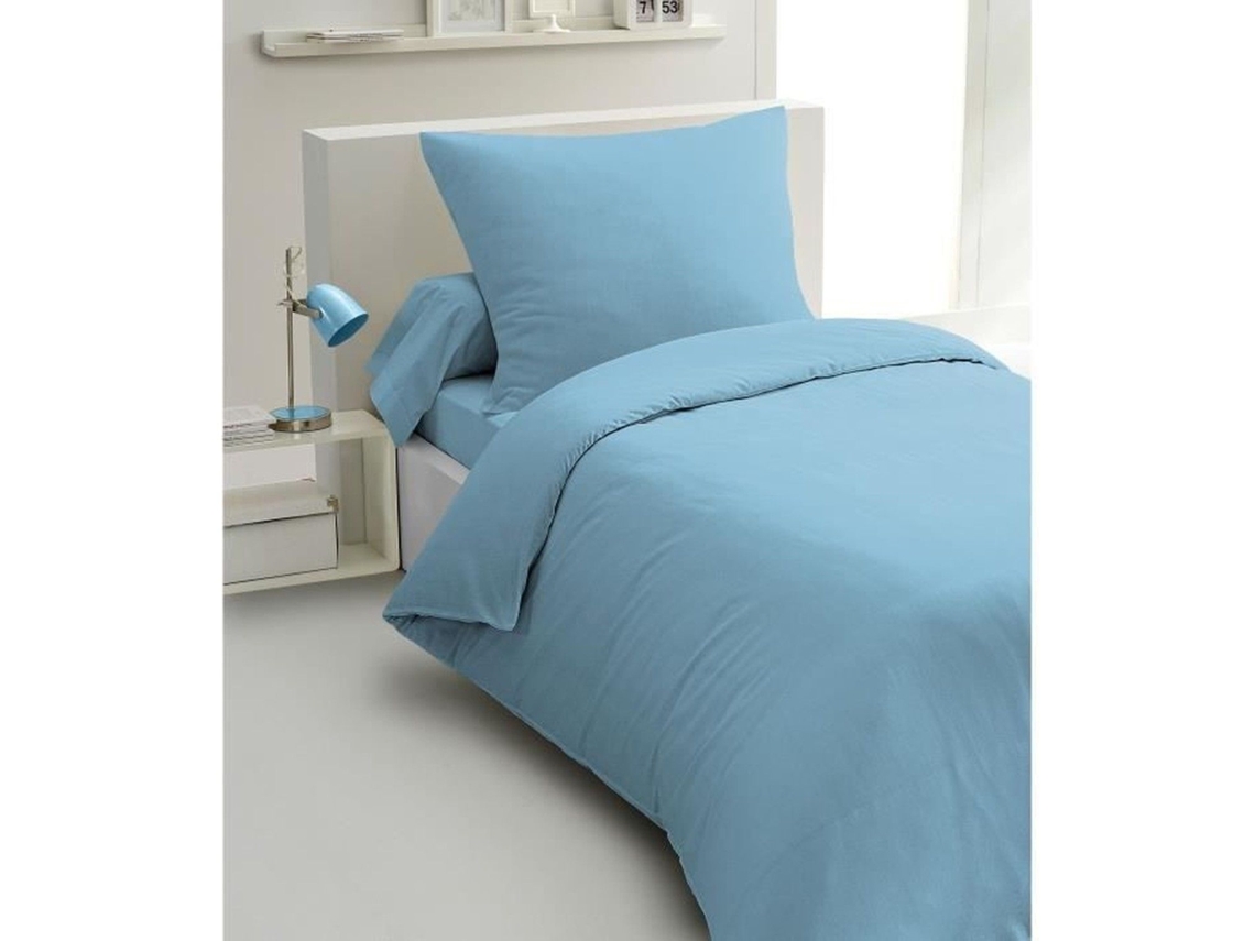 Juego De Funda Nrdica De 2 Piezas Hp72068 Microfibra De 82 G 140 X 200 Cm Azul Celeste Home Linge Passion
