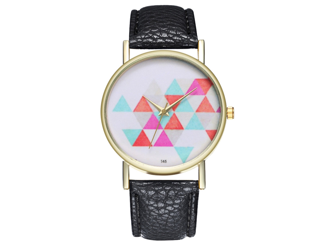 Reloj De Pareja Unisex Con Correa De Cuero Pu Y Patrón De Diamantes (azul)