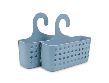 PLASTIC FORTE Juego de 2 Cestas Organizadoras de Ducha Colgantes Azul
