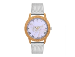 Reloj De Pareja Unisex Zhoulianfa Caja De Veta De Madera Dial Marmoleado Cuarzo