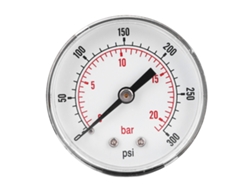 Manómetro De Presión Axial 50mm 1/4 Bspt Conexión Trasera 0-300psi 0-20bar Para Aire Agua Aceite Gas