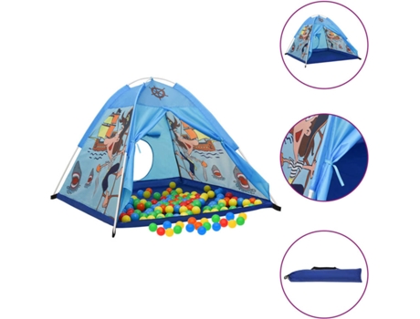 vidaXL Tienda de juegos para niños con 250 bolas azul 120x120x90 cm