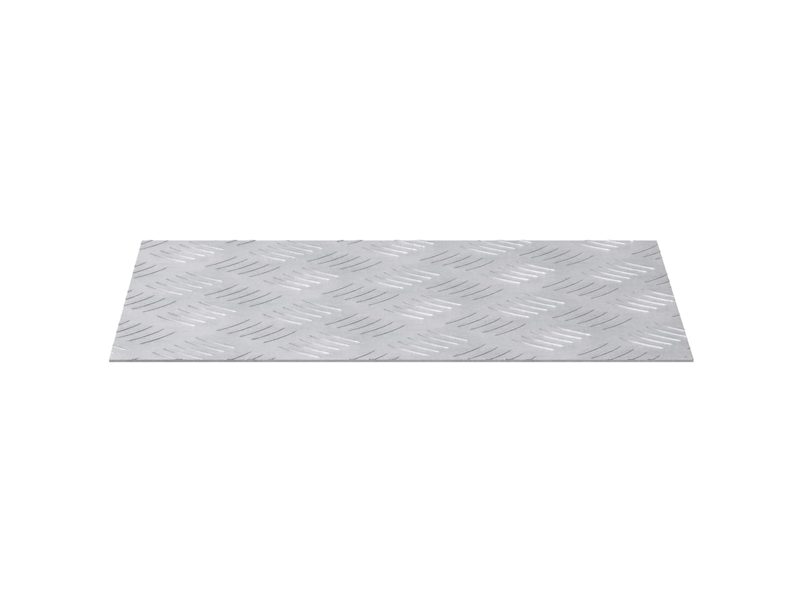 Taburete rectangular, 4 piezas, plateado, 40 x 30 cm, aluminio, EXCLUSIVO DE LA CASA